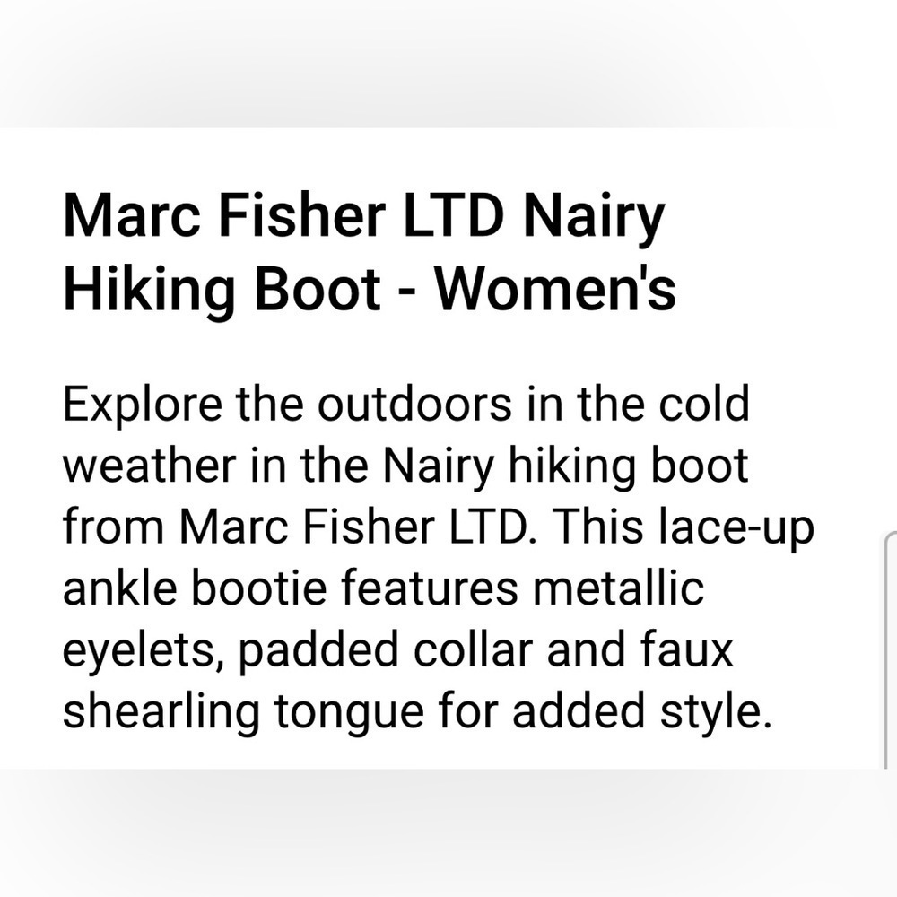 MARC FISHER LTD NAIRY HIKING BOOT 9M NEW BLACK - Picture 5 of 7